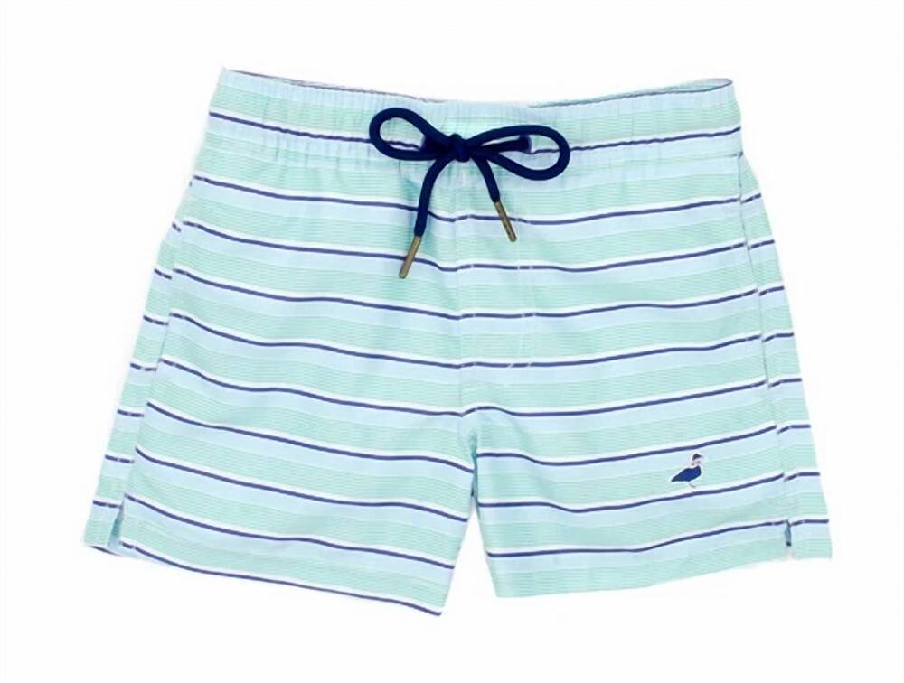 NEW PROPERLY TIED boy's stripe pull-on swim trunk in crystal cove